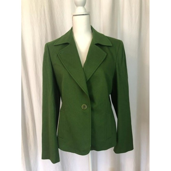 Gerard Darel Women's 44 Wool and Cashmere Blend Green Blazer Made in France - Picture 1 of 3